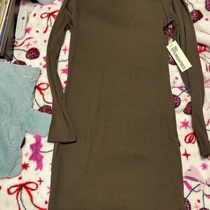 No Boundaries Chocolate Long Sleeve Dress